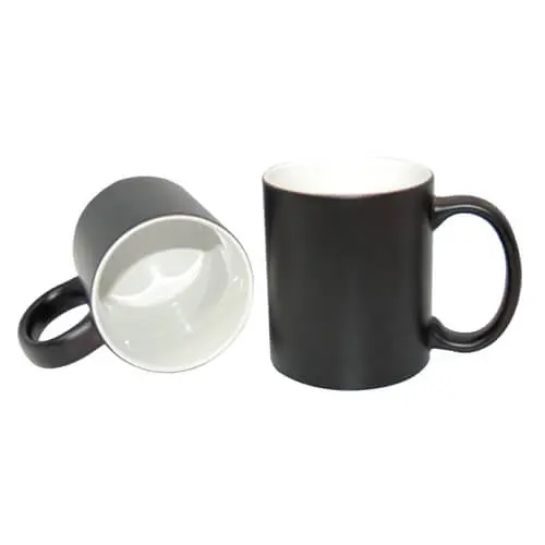 Mug magique noir demi mat, personnalisable