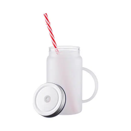 Mug Mason Jar 500 ml avec paille personnalisable